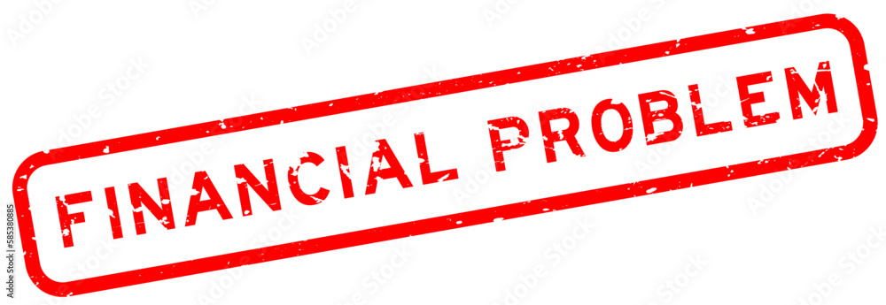 Grunge red financial problem word square rubber seal stamp on white background Grunge red financial problem word square rubber seal stamp on white background