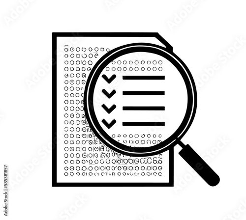 Attention to Detail icon. Spotting and Completing Tasks icon. Magnifying Glass and Checklist icon.