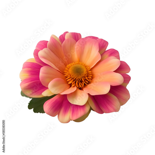 pink dahlia isolated on white background - orange flower - Generative AI