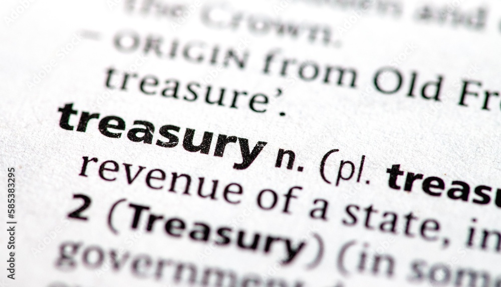 close up photo of the word treasury close up photo of the word treasury