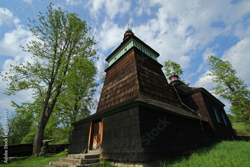 Wooden Greek Catholic church of the Lemkos in Bartne, Low Beskids, Poland photo