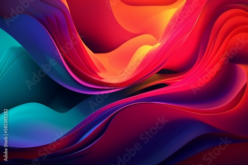 minimal gradient shapes background, fluidal, sweeping, curving, smooth design, vibrant pop colors, Generative IA photo