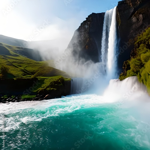 waterfall in the mountains