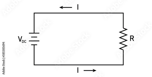 Alternating current (AC) circuit. Vector illustration isolated on white background.