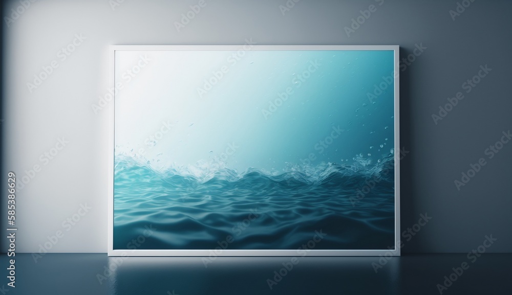 blue waves on sea poster