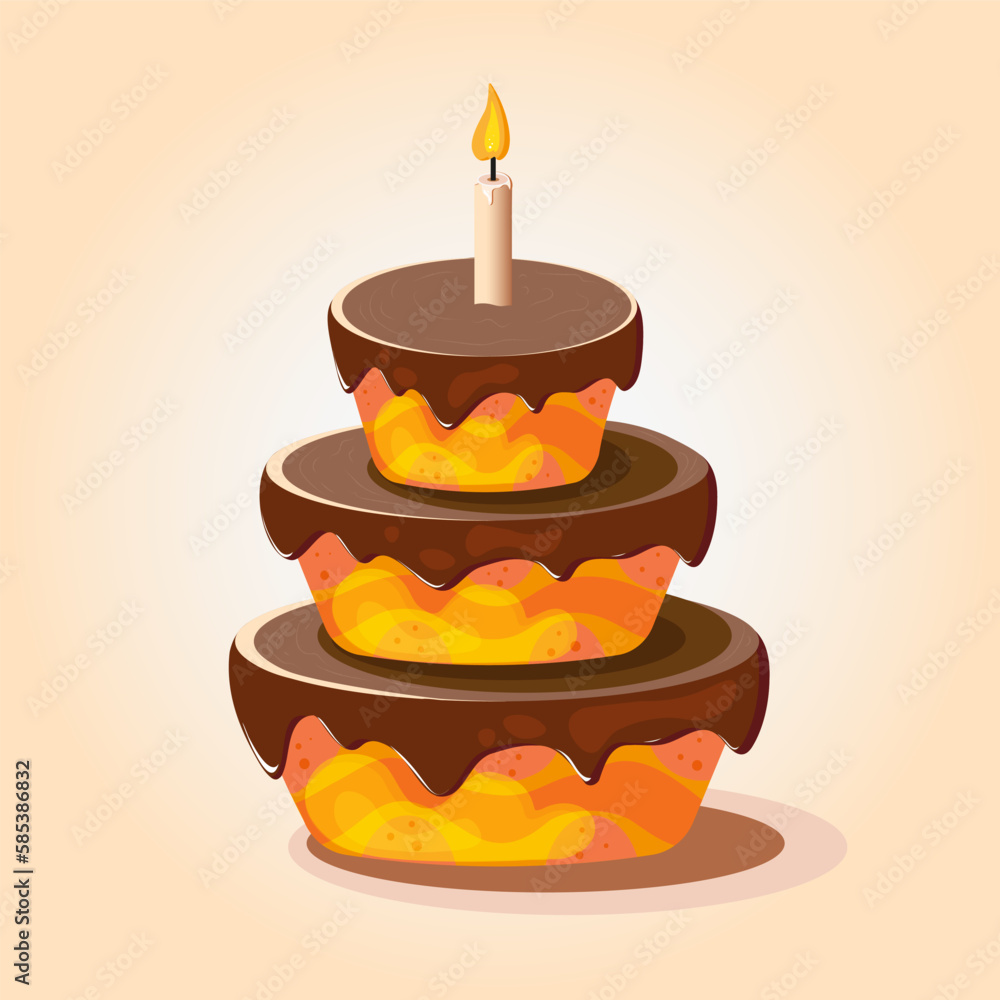 Sweet birthday cake with candle Sweet birthday cake with candle