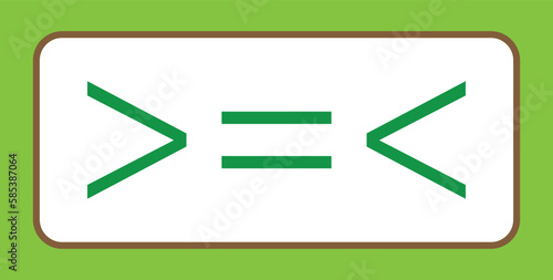 Less than greater than and equal symbol in mathematics. inequality symbols.