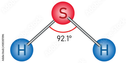 Hydrogen sulfide (H2S) molecule diagram.