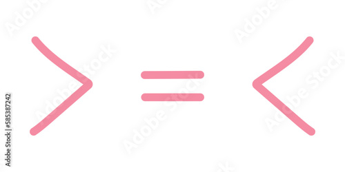 Less than greater than and equal symbol in mathematics. inequality symbols
