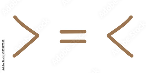 Less than greater than and equal symbol in mathematics. inequality symbols