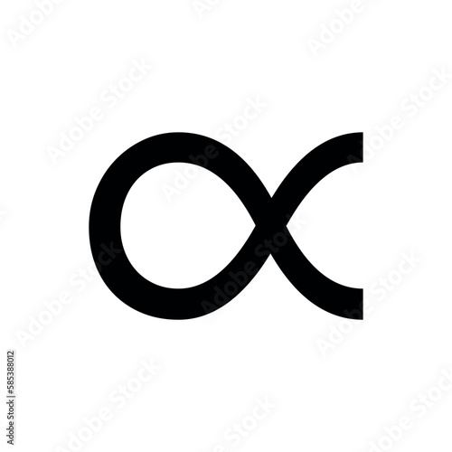 inversely proportional symbol. Proportionality sign vector.