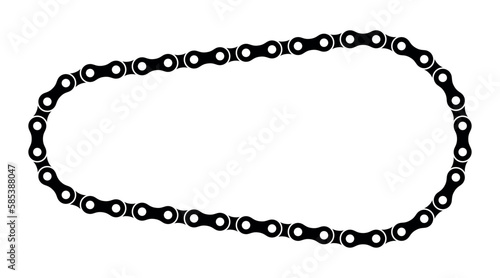 Roller chain links icon. Motorcycle or bicycle chain. Symbol of mechanisms or machines.