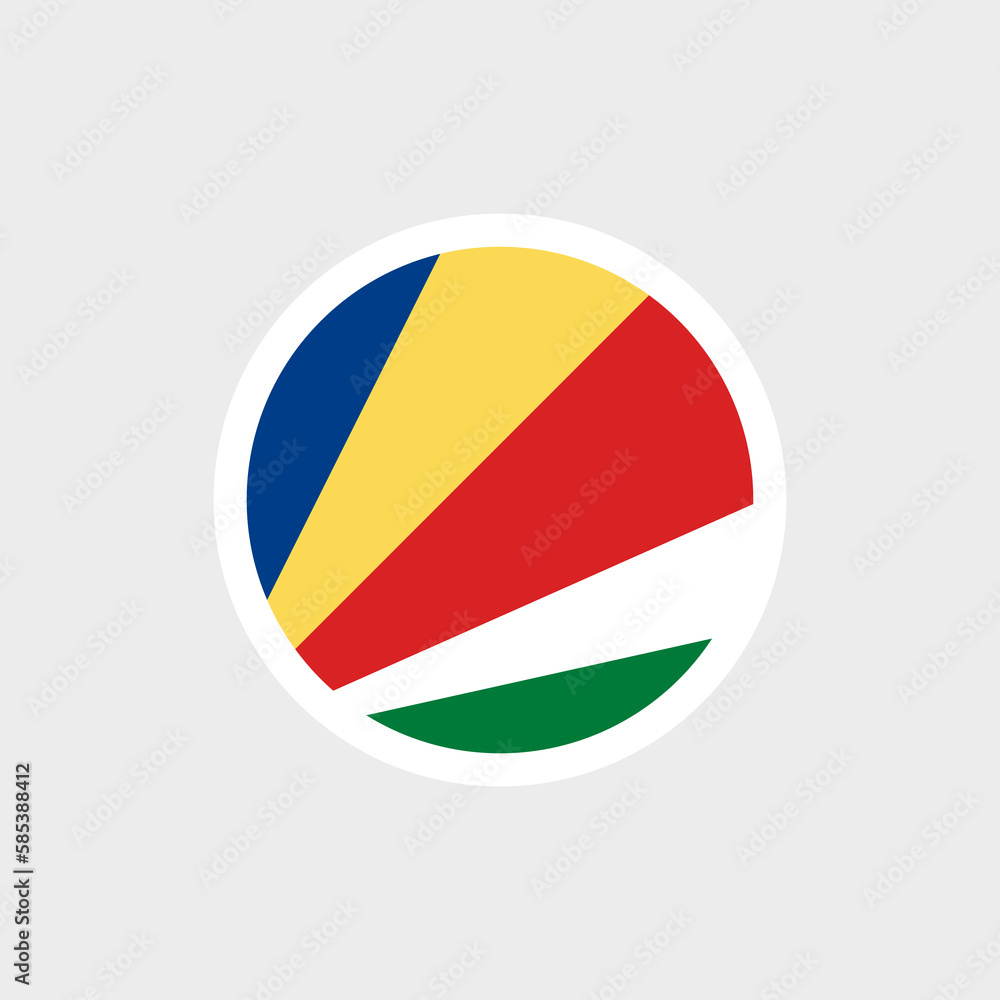 Flag of the Seychelles. Seychelles flag made of colored rays. State symbol of the Republic of Seychelles. Flag of the Seychelles. Seychelles flag made of colored rays. State symbol of the Republic of Seychelles.