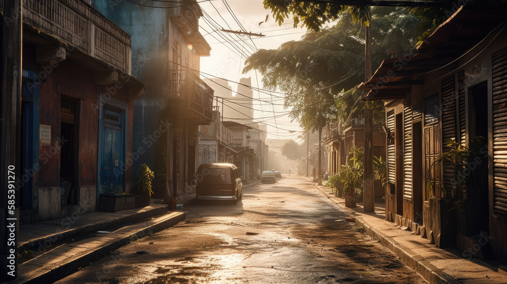 street at cuba created with Generative AI technology street at cuba created with Generative AI technology