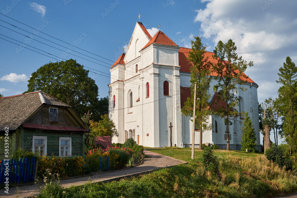  View of the old ancient farnese church of Transfiguration of the Lord in Novogrudok, Belarus.