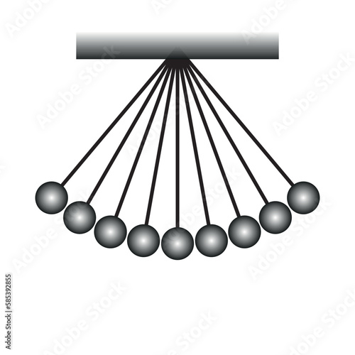 Diagram of simple pendulum harmonic motion. Vector illustration isolated on white background.