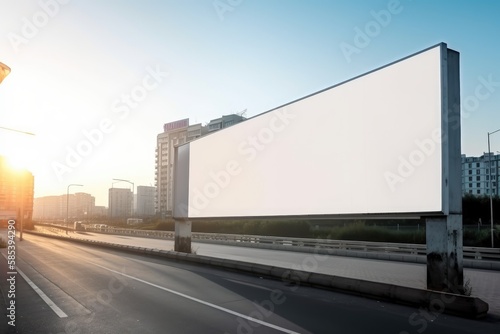 Blank billboard for outdoor advertising poster. Generative AI