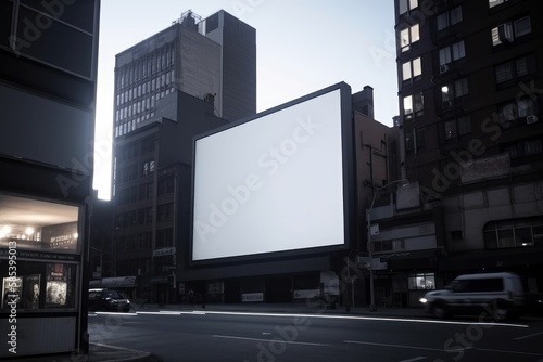 Blank billboard for outdoor advertising poster. Generative AI
