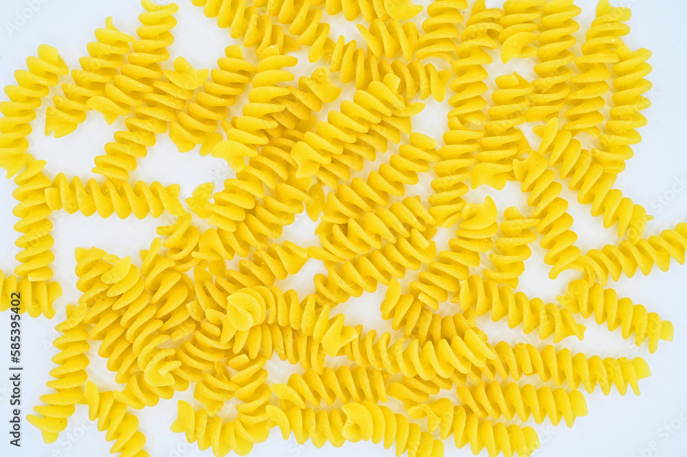 Fussili pasta isolated on a white background 