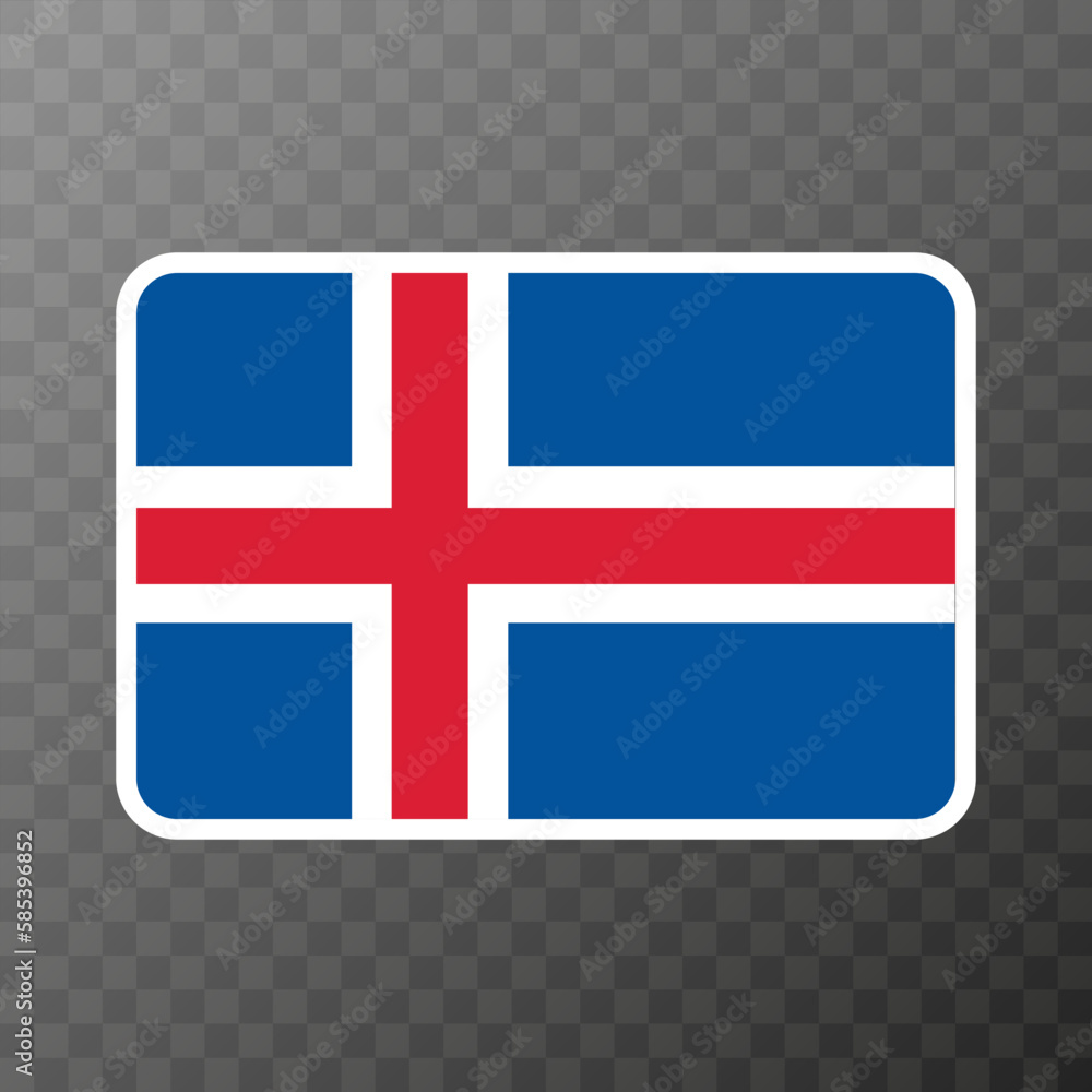 Fototapeta premium Iceland flag, official colors and proportion. Vector illustration.