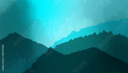 Rows of mountains, landscape, hilly panorama