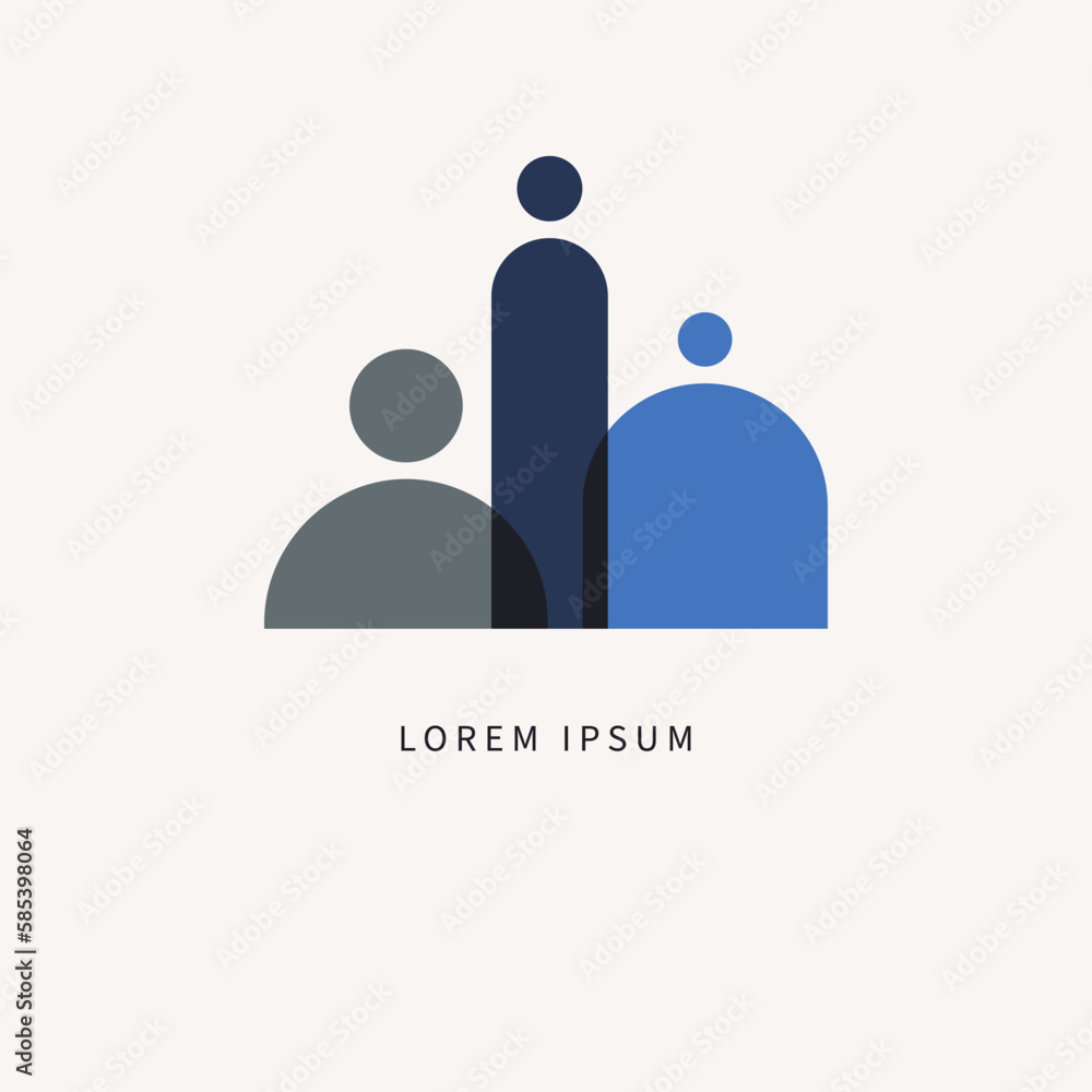 Three people of different physiques. Geometric body, different shapes Three people of different physiques. Geometric body, different shapes
