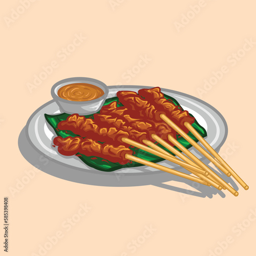 Chicken Satay with sauce peanuts
