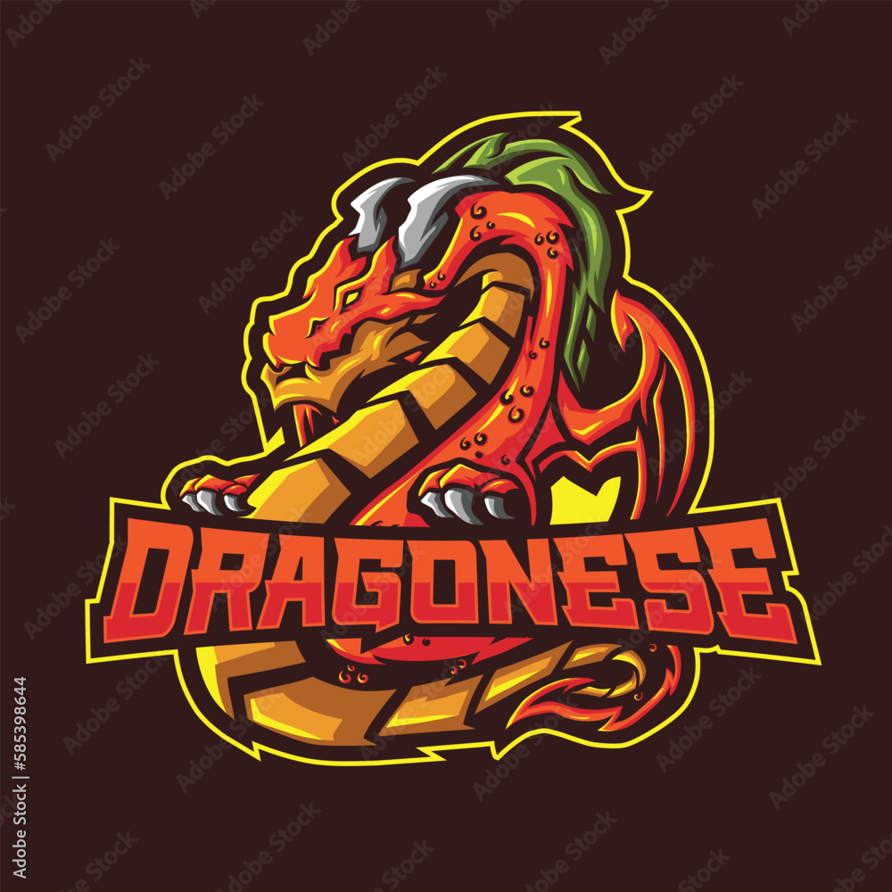 Dragonese Mascot Logo Dragonese Mascot Logo