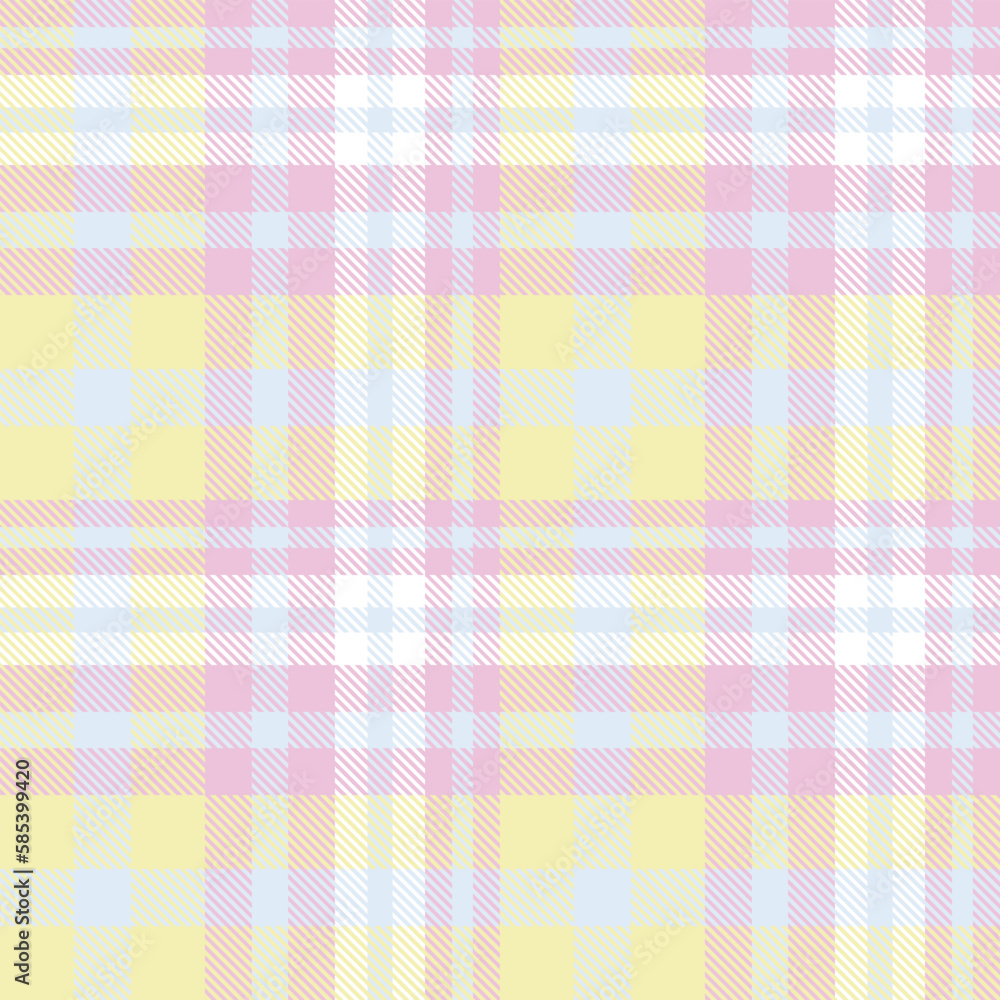 Pastel Plaid Pattern Design Textile Is Woven in a Simple Twill, Two Over Two Under the Warp, Advancing One Thread at Each Pass. Pastel Plaid Pattern Design Textile Is Woven in a Simple Twill, Two Over Two Under the Warp, Advancing One Thread at Each Pass.