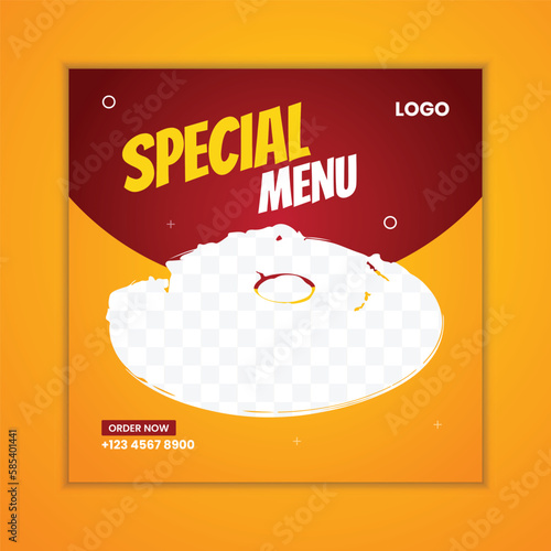 Burger social media post design template 