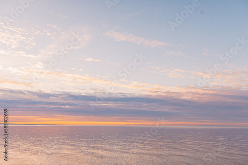 Purple Sunset Sea view horizon background
