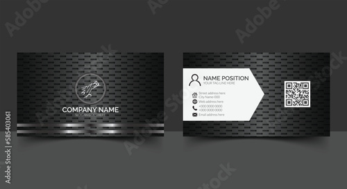 Professional dark business card layout