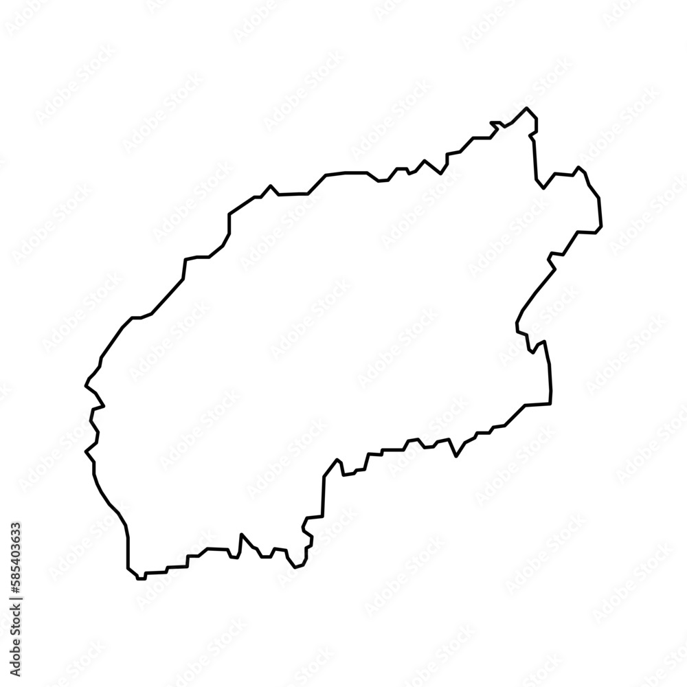 Viana do Castelo Map, District of Portugal. Vector Illustration.