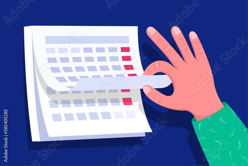 Ilustración plana de concepto de horario de planificación profesional