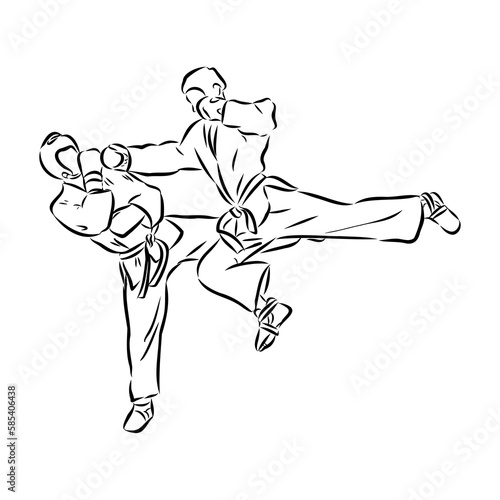 Fototapeta Naklejka Na Ścianę i Meble -  illustration of Taekwondo. Hand drawn. taekwondo vector