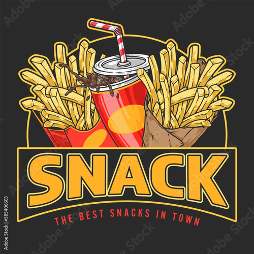 Fast food vintage colorful logotype