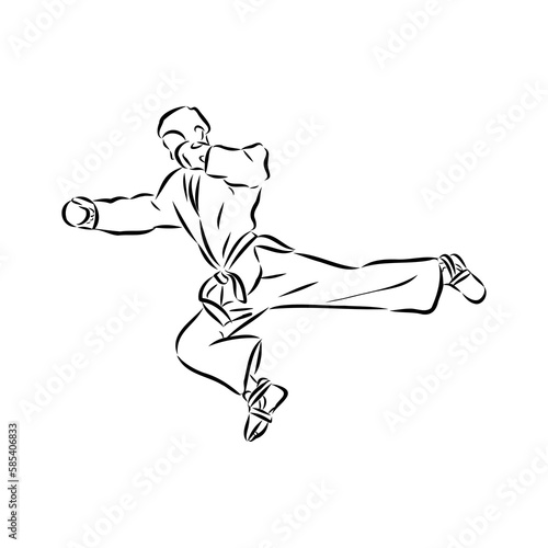 illustration of Taekwondo. Hand drawn. taekwondo vector