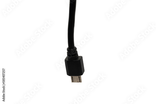 Schwarzes Micro USB Kabel von Oben