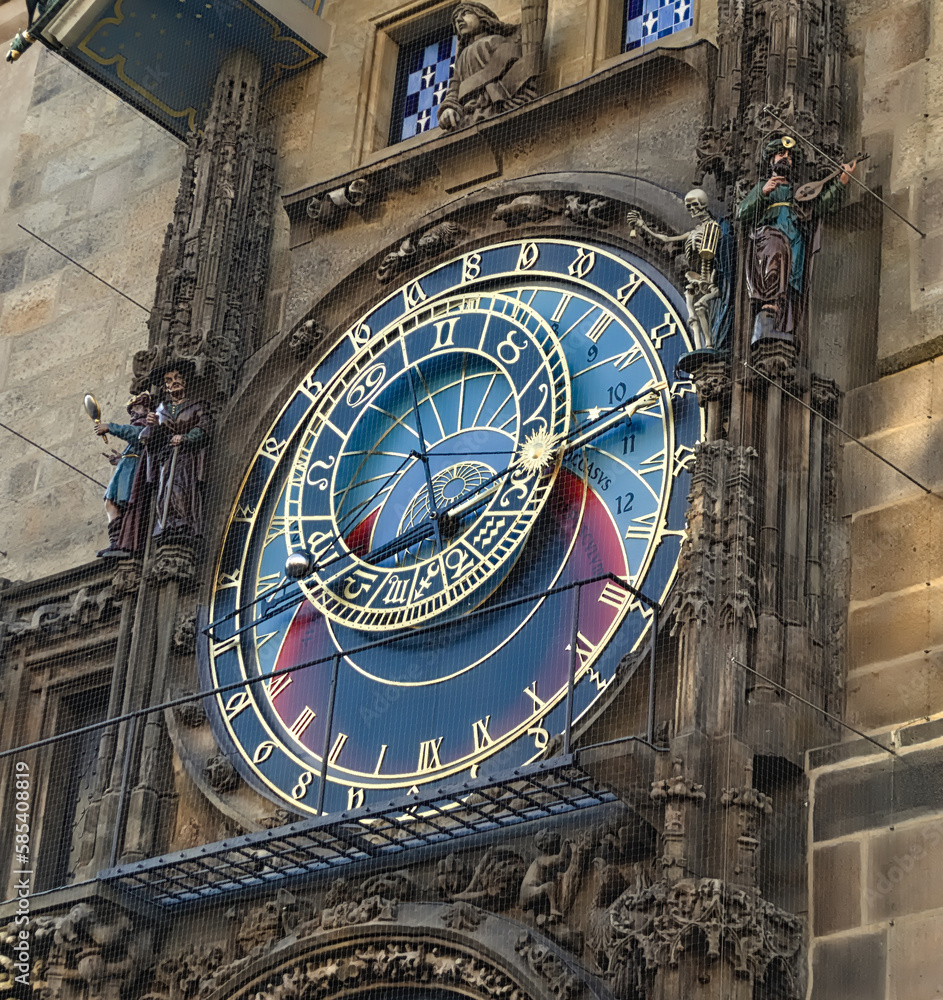 Obraz premium Prague Astronomical Clock, medieval tower clock on the Old Town Hall