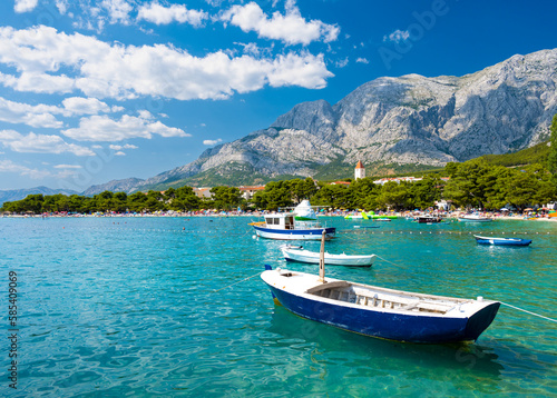 view on Promajna on Makarska Riviera in Dalmatia in Croatia