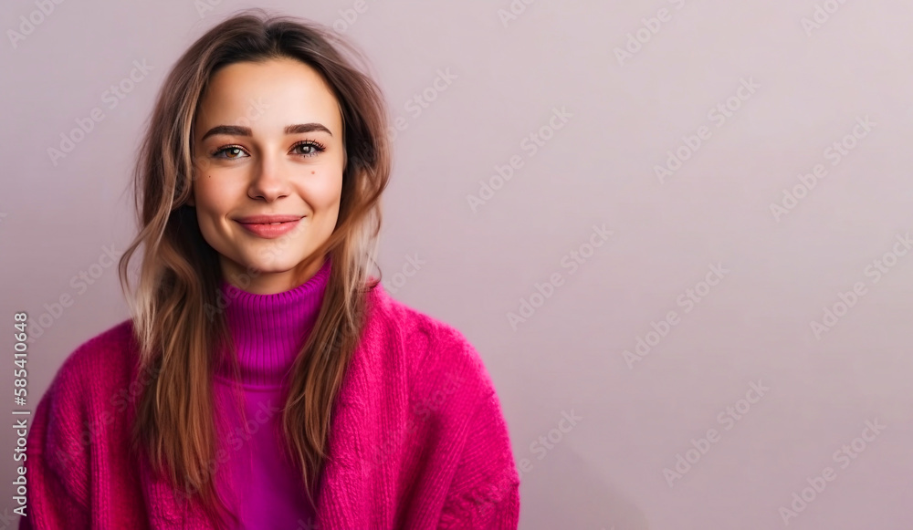Portrait of a happy woman posing in studio with copy space gradient solid background. Portrait of a happy woman posing in studio with copy space gradient solid background.