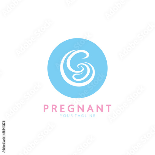 Pregnant logo template vector icon