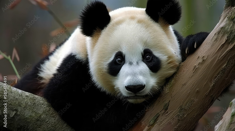 Fototapeta premium panda photorealistic, generative AI