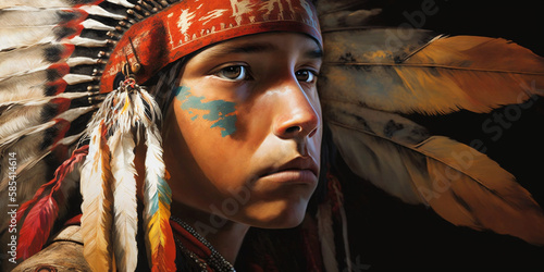 Native American Heritage Month is an annual designation observed in November. Poster, card, banner, background design. Generative AI
