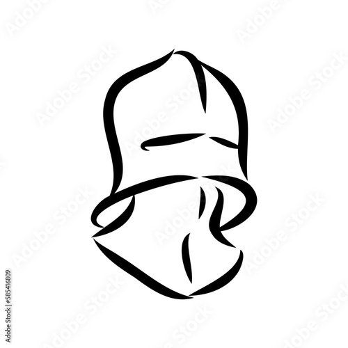 Knight armour engraving vector illustration. Scratch board style imitation. Black and white hand drawn image.