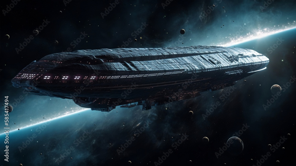 Obraz premium Oumuamua, the interstellar space ship - ai generated