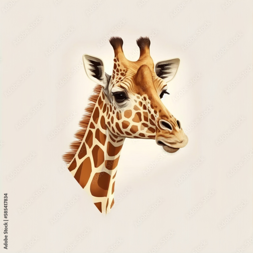 Obraz premium Giraffe icon vector illustration with white background