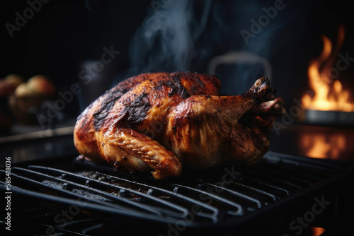  Freshly cooked chicken fresh off the grilll Generative AI photo