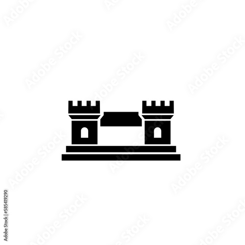 Strong standing fortress castle vector logo