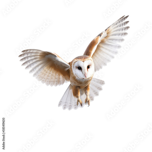 barn owl isolated on white background photo